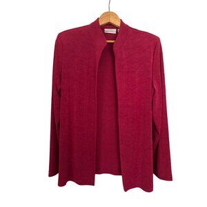 Draper's & Damon's Red Slinky Open Cardigan Jacket Size Medium Travel Office